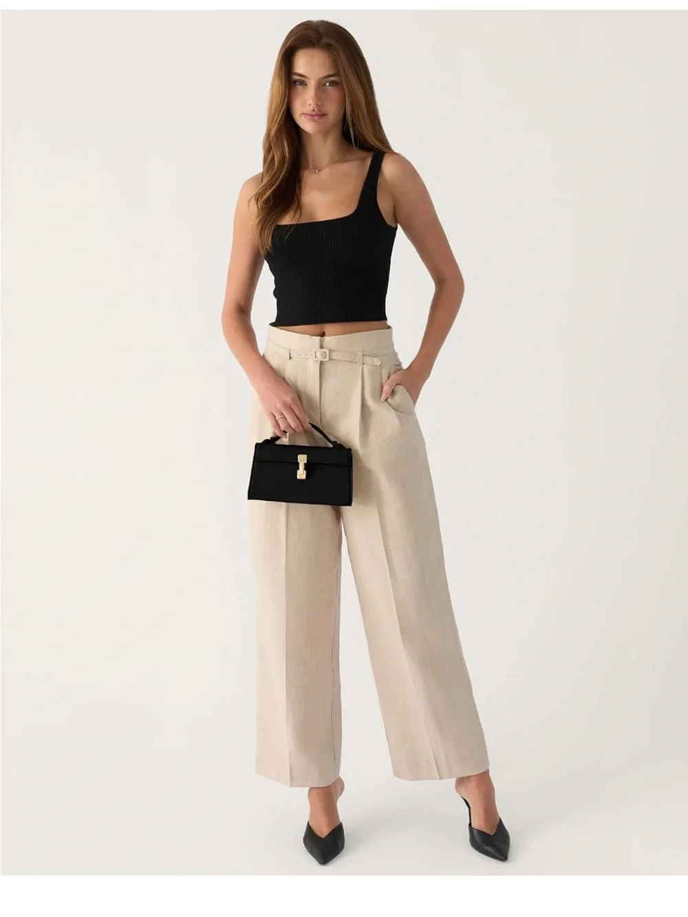 Amazon Black Top-Handle Satchel with Gold Clasp